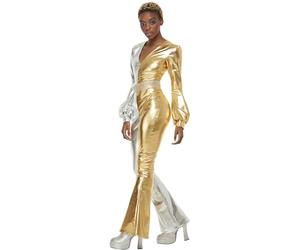 Smiffys Déguisement très chic des années 70, Or et argent, Déguisement complet et chapeau