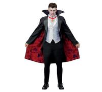 Smiffys Déguisement Universal Monsters Dracula, Veste avec faux gilet et haut, cape et médaillon Halloween
