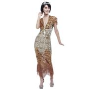 Smiffys - "Deluxe 20s Flapper" Kostüm-Kleid - Damen SM1461 (S) (Gold)