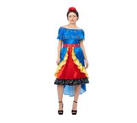 Smiffys Deluxe Artist Frida Costume, Ladies with Dress & Headband, Icons & Idols