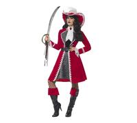 Smiffys Deluxe Authentic Lady Captain Costume, Red (Size L)