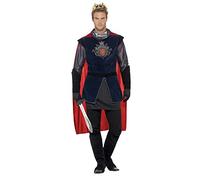 Smiffys Deluxe Costume de luxe King Arthur, Homme, Uni, BR43417S, Noir, S-Size 34"-36"