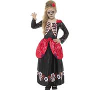 Smiffys Deluxe Day of the Dead Girl Costume, Black (Size M)