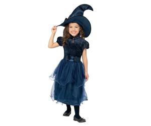 Smiffys Deluxe Midnight Witch Costume, Blue