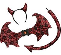 Smiffys - Diable - Accessoires de déguisement, dentelle SM2199 (Taille unique) (Noir/Rouge)