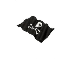 Smiffys Drapeau de pirate 152x91cm / 5inx3in, Noir, avec grande impression tête de mort Halloween