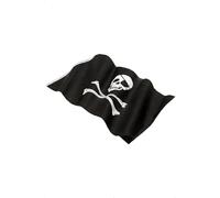 Smiffys Drapeau de pirate 152x91cm / 5inx3in, Noir, avec grande impression tête de mort Halloween