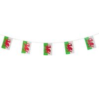 Smiffys - Drapeau gallois - Drapeaux, plastique rectangulaire SM218 (taille unique) (Blanc/Vert/Rouge)