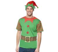 Smiffy's Kit costume elfe instantané Vert avec t-shirt et bonnet Taille M