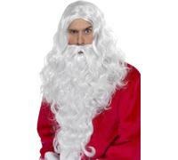 Smiffys - Ensemble barbe et perruque pour homme SM1242 (Taille unique) (Blanc)