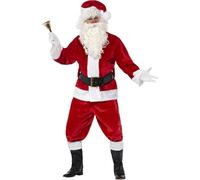 Smiffys - Ensemble de costume "Deluxe" pour homme - design de Noël SM536 (taille unique) (Rouge/Blanc/Noir)