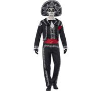 Smiffys - Ensemble de costume "Deluxe" pour homme - Jour des Morts SM2259 (XL Regular) (Noir)