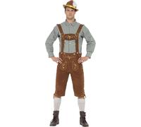 Smiffys - Ensemble de costume "Deluxe Traditional Hans" pour homme SM2201 (L) (Marron/Noir/Blanc)