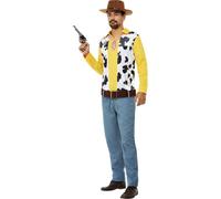 Smiffys - Ensemble de costume "western" pour homme SM962 (M Regular) (Jaune/Bleu/Blanc)