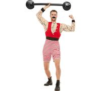 Smiffys - Ensemble de déguisement "Deluxe Strongman" pour homme SM1721 (M) (Blanc/Rouge/Noir)