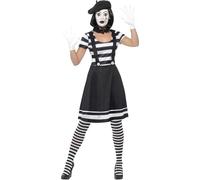 Smiffys - Ensemble de déguisement "Mime Artist" pour femme SM2526 (L) (Noir/Blanc)