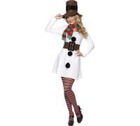 Smiffys - Ensemble de déguisement "Miss Snowman" pour femme SM1240 (M) (Blanc/Noir)