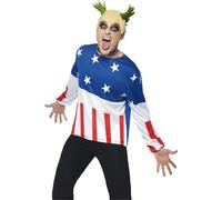 Smiffys - Ensemble de déguisement "Party Starter" pour homme SM2031 (M) (Bleu/Blanc/Rouge)