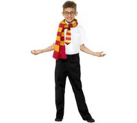 Smiffys Ensemble d'écolier, Noir et rouge, Avec l'écharpe, la cravate et les lunettes Halloween