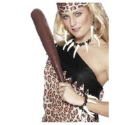 Smiffy's Ensemble vaudou blanc avec dents, collier, boucles d'oreilles et bracelet – Halloween
