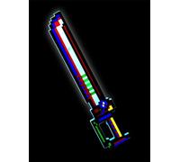 Smiffys Épée Pixel lumineuse à LED 22"/56 cm, Piles incluses Halloween, Carnaval