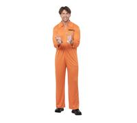 Smiffys Fancyliv Costume de prisonnier orange, produit de marque, costume pour adulte