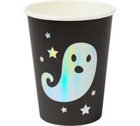 Smiffys - Fantômes - Pack de 8 gobelets de fête SM149 (taille unique) (Noir/Blanc)