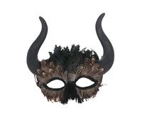 Smiffys Masque pour les yeux en plumes de diable, avec cornes