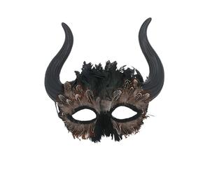 Smiffys Feathered Venetian Horned Mask