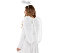 Smiffys - Femmes anges - Accessoires de déguisement, set marabout SM1138 (Taille unique) (Blanc)