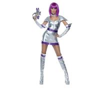 Smiffys Fever Costume de cadet spatial pour femme, taille M, argenté métallisé