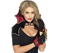 Smiffys Kit vampiresse Fever, Noir, avec cape, collerette et gants