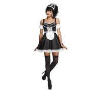 Smiffy's Déguisement Fever de soubrette aguicheuse pour femme – robe, coiffe et manches – Halloween