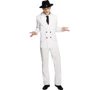 Smiffys Fever Gangster Costume, White (Size S)