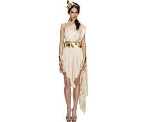 Smiffys Fever Goddess Costume, Cream (Size L)