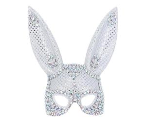 Smiffys Fever masque de lapin bijou d'argent, sur élastique