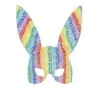 Smiffy's Masque lapin Smiffys Fever – de luxe sequins bijou arc-en-ciel sur élastique – Multicolore