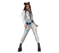 Smiffys Fever Miss Whiplash Mirror Holographic Costume (Size M)