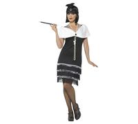 Smiffys Flapper Costume, Black (Size X1)