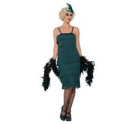 Smiffy's Déguisement Flapper années 20 – Robe longue, bandeau et gants – Vert – Taille S