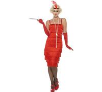 Smiffys Flapper Costume, Red (Size S)