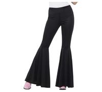 Smiffys Flared Trousers, Ladies, Black (Size S-M)