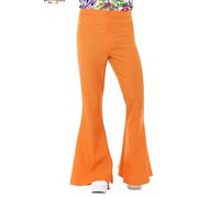 Smiffy's Pantalon pattes d'éléphant rétro Homme Orange Taille XL