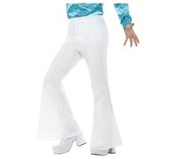 Smiffys Flared Trousers, Mens, White (Size L)