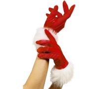 Smiffys Gants de Père Noël, Rouge Halloween