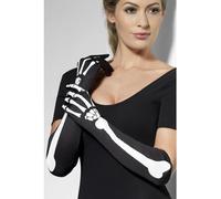 Smiffys Gants de squelette, longs Halloween