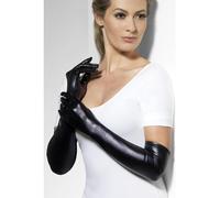 Smiffys Gants, Effet Mouillé, Noirs