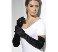 Smiffys Gants en velours noirs, longueur