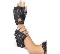 Smiffys Gants punk, noirs, avec clous Halloween