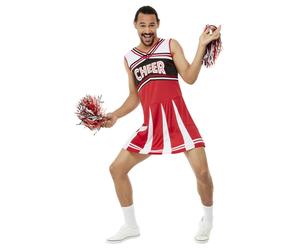 Smiffys Give Me A...Cheerleader Costume, White & Red (Size M)